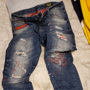 Smoke rise denim jeans